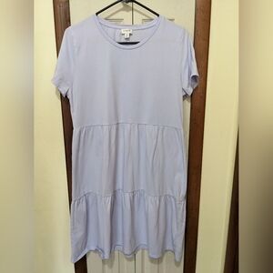 J.Crew Factory Baby Blue Tiered Layered Tunic Dress Size Medium